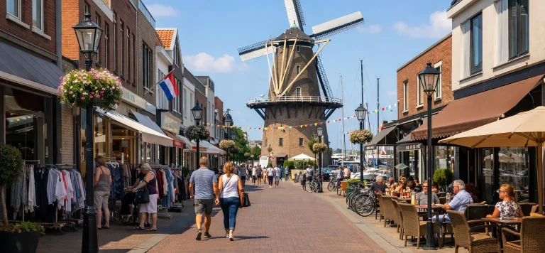 Winkelstraat in het centrum van Hellevoetsluis