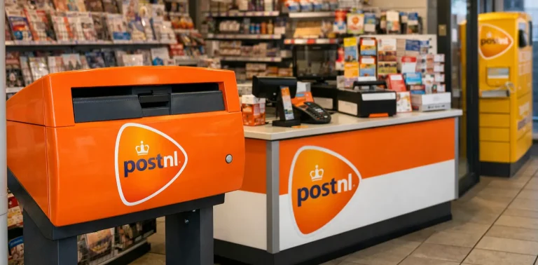 PostNL servicepunt in een winkel in Hellevoetsluis