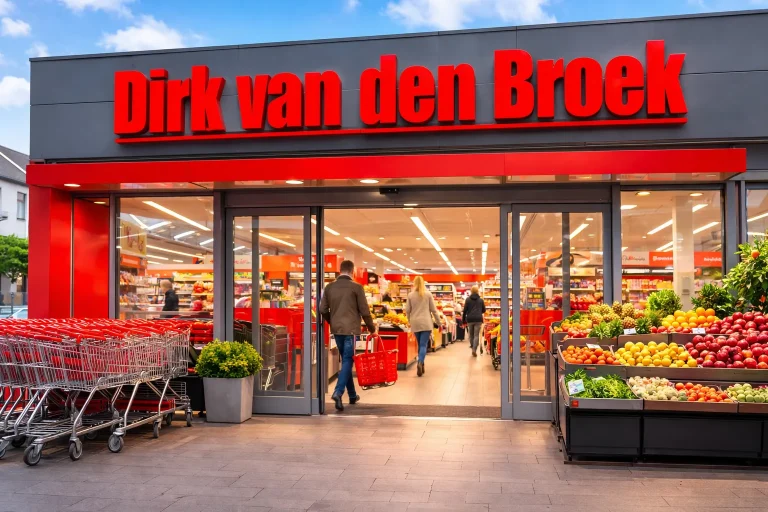 Voorkant van een Dirk van den Broek supermarkt