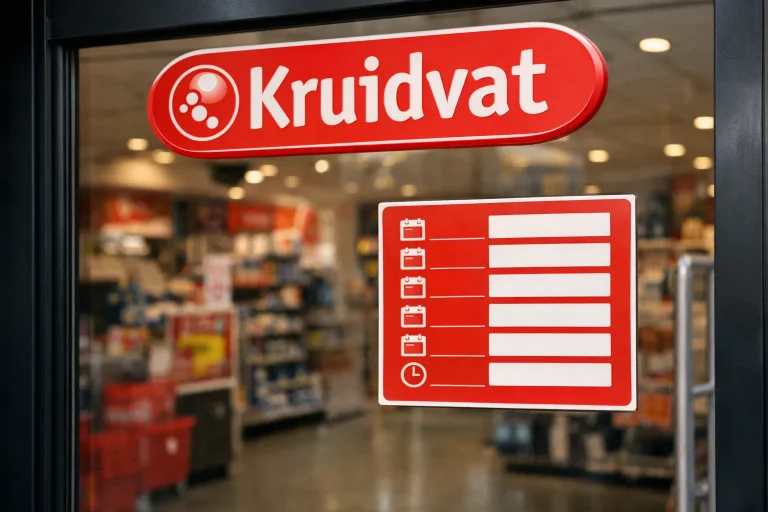 Ingang van een Kruidvat-winkel overdag