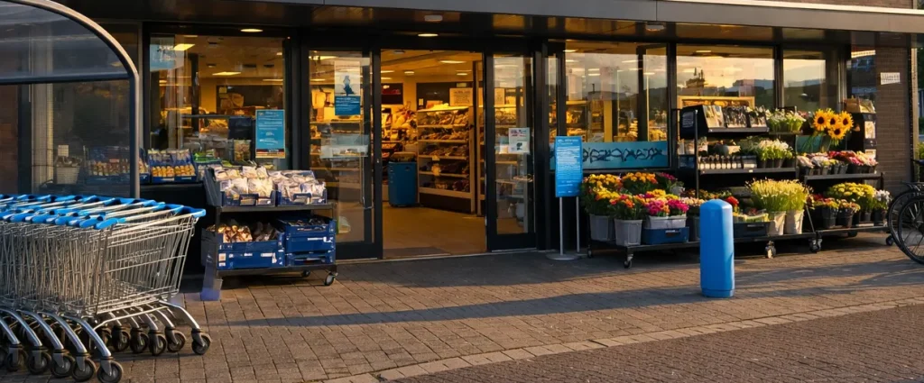 Gevel van Albert Heijn supermarkt in Hellevoetsluis